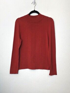PENDLETON Rust Silk Blend Long Sleeve Lightweight Top Size Medium Petite